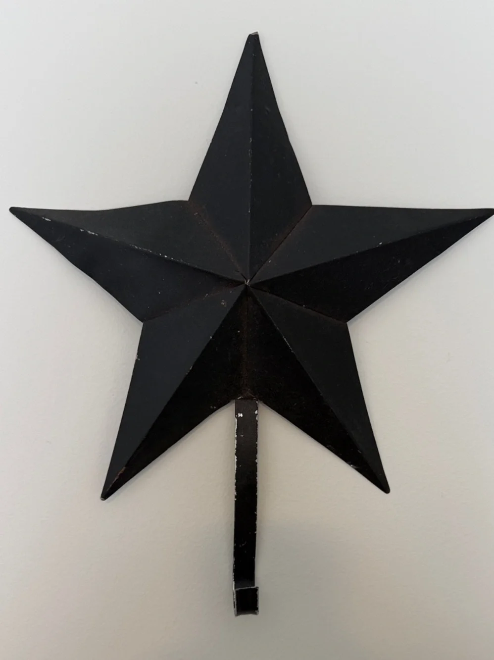 black metal barn star wall hook  12